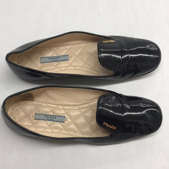 PRADA Milano Black Leather Women’s Slip On Loafers, Excellent Condition, Size 36 - Picture 3 of 7